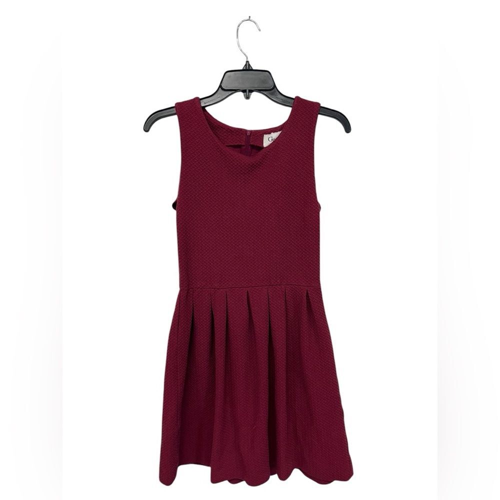 GANNI | Red Maroon Sleeveless‎ Pleated Dress M